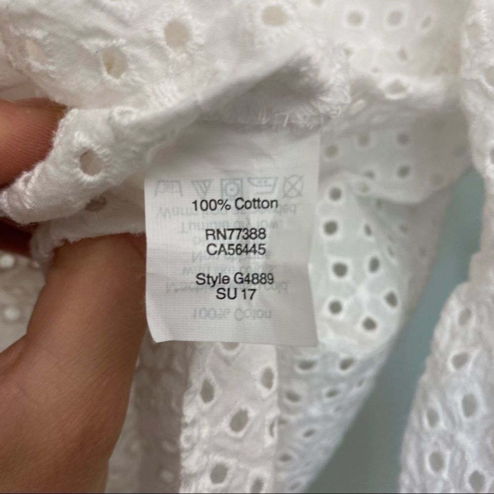 Madewell Eyelet Bell-Sleeve Shirt in White - Picture 8 of 8